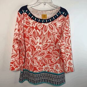 Ruby Rd. Floral Tunic Top Size Medium